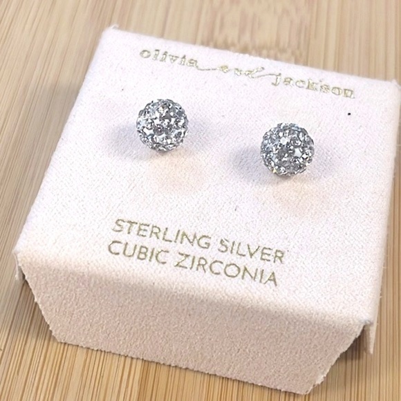 Brand New Olivia and Jackson Sterling Silver Cubic Zirconia Post Earrings - Picture 5 of 12